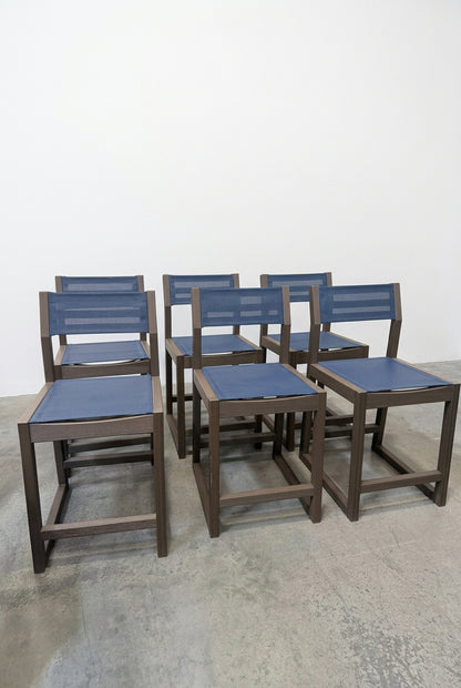 EDGE Sling counter Chair Vintage Coffee, Navy Blue Sling