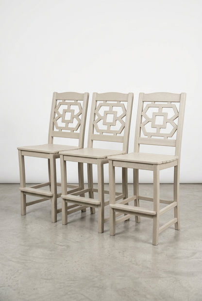 Chinoiserie Bar Side Chair in a light sand by Martha Stewart