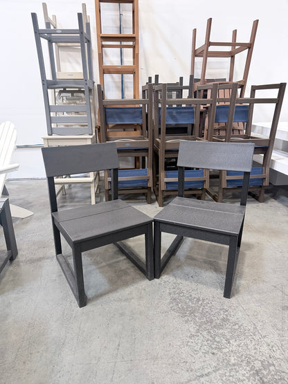 Modern Studio Farmhouse Dining Side Chair – Slate Grey / Charcoal