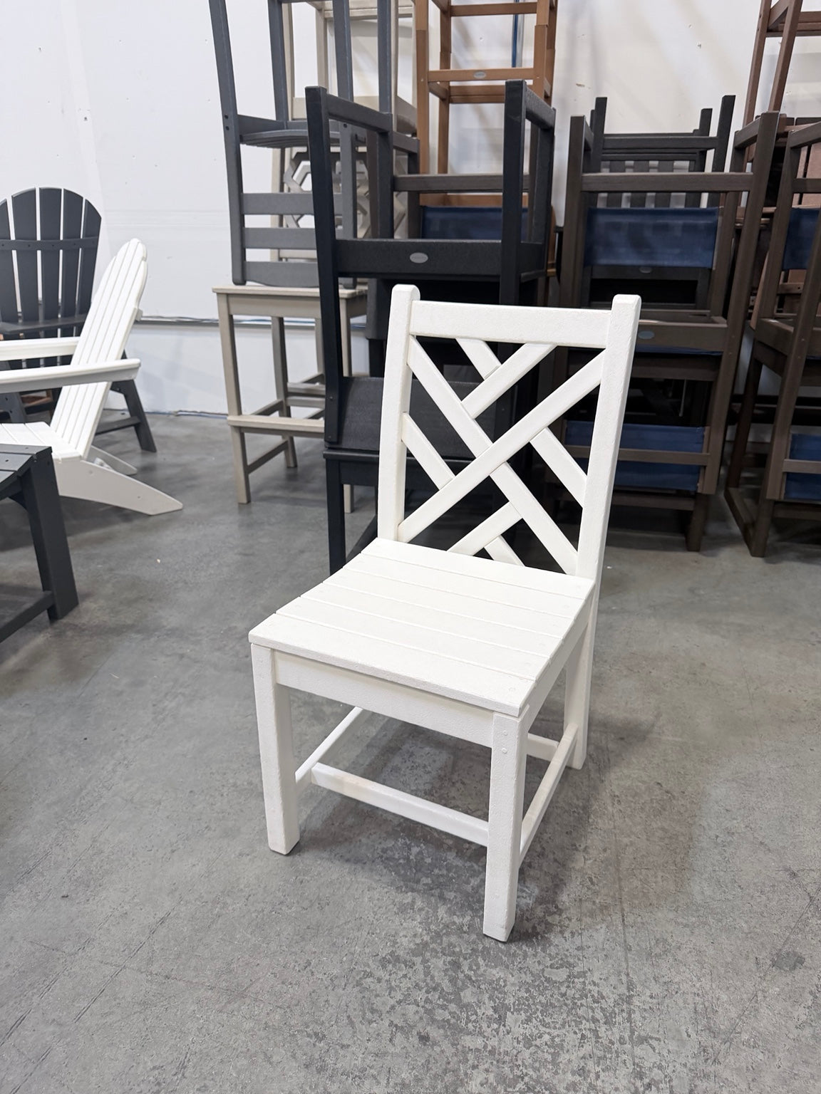 Chippendale Dining Armless Side Chair – White