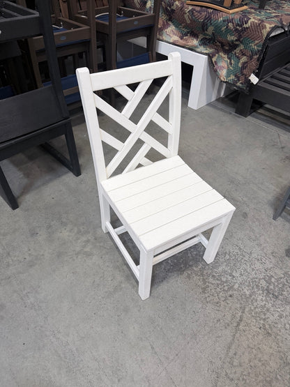 Chippendale Dining Armless Side Chair – White