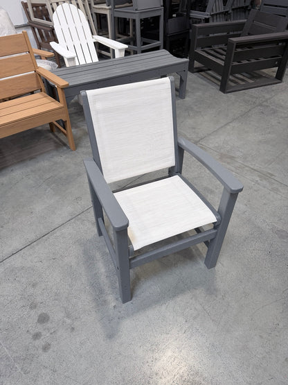 Sling Dining Armchair – Slate Grey / White Sling