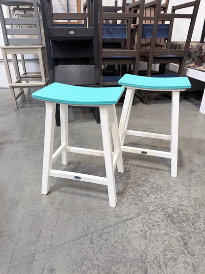 All-Weather Side Stools Set of 2 – Aruba / White