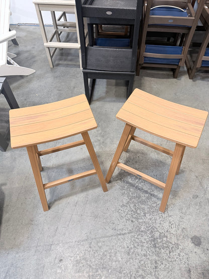 Modern Studio Backless Counter / Bar Stools - Teak