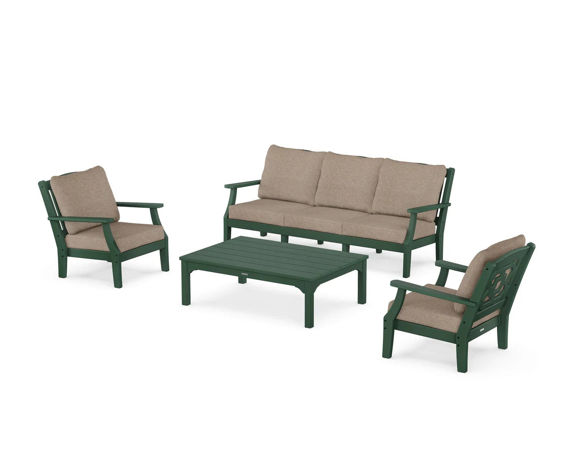 Chinoiserie 4-Piece Deep Seating Set with Sofa