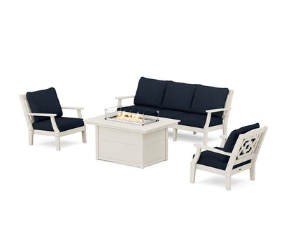 Chinoiserie Deep Seating Fire Pit Table Set