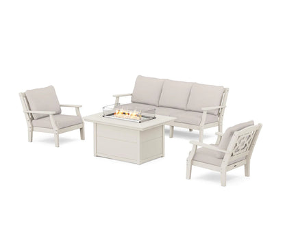 Chinoiserie Deep Seating Fire Pit Table Set