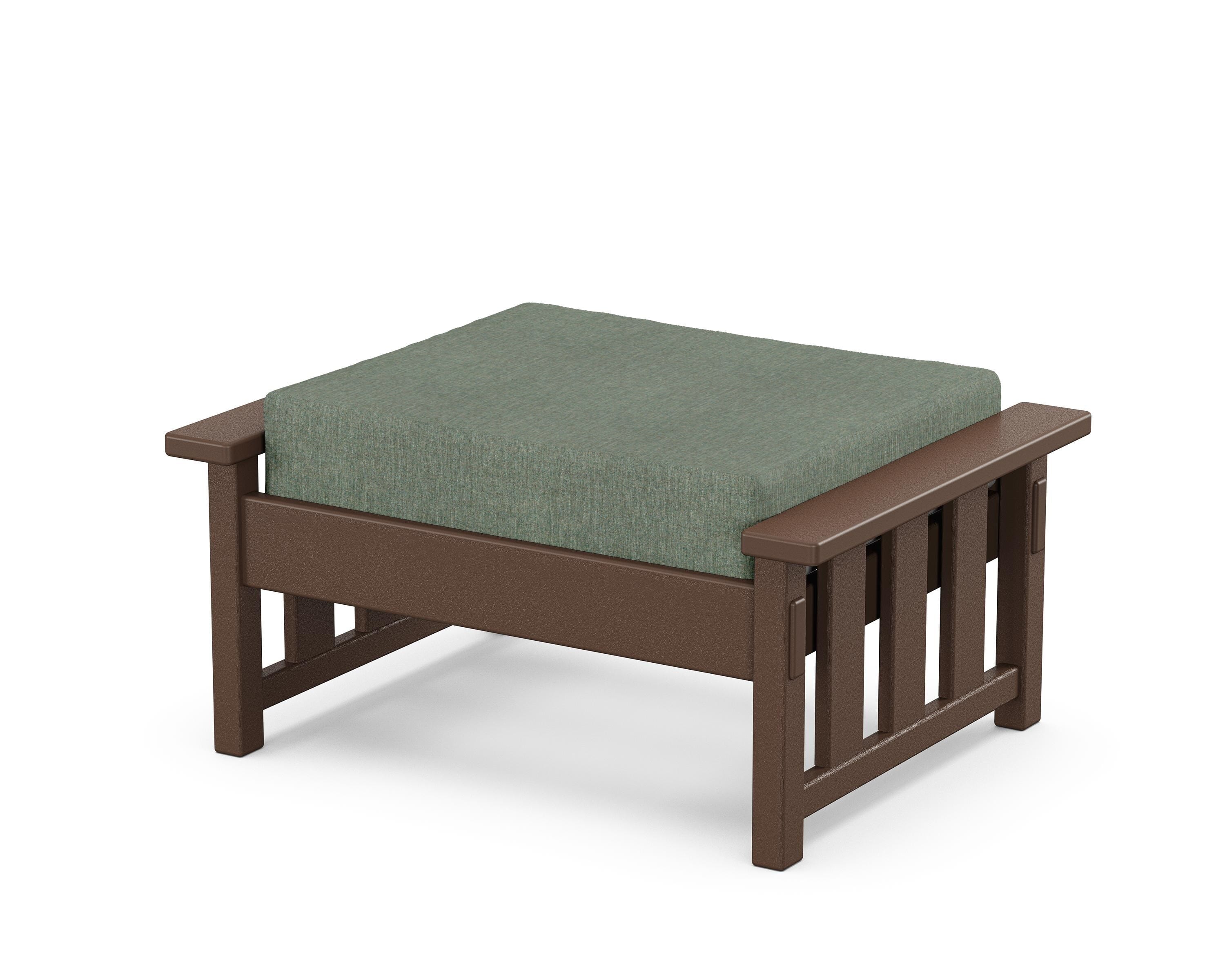 Martha Stewart by POLYWOOD® Acadia Deep Seating Ottoman in Mahogany / Cast Sage
