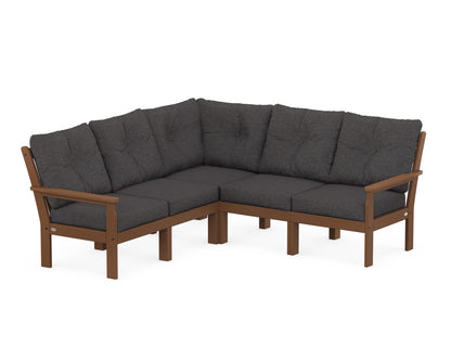POLYWOOD® Vineyard 5-Piece Sectional in Teak / Ash Charcoal