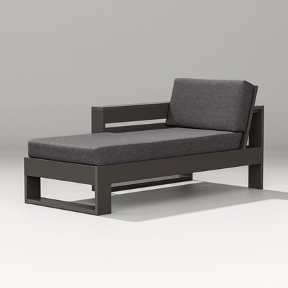PW Designer Series Latitude Modular Left Arm Chaise in Vintage Coffee / Ash Charcoal