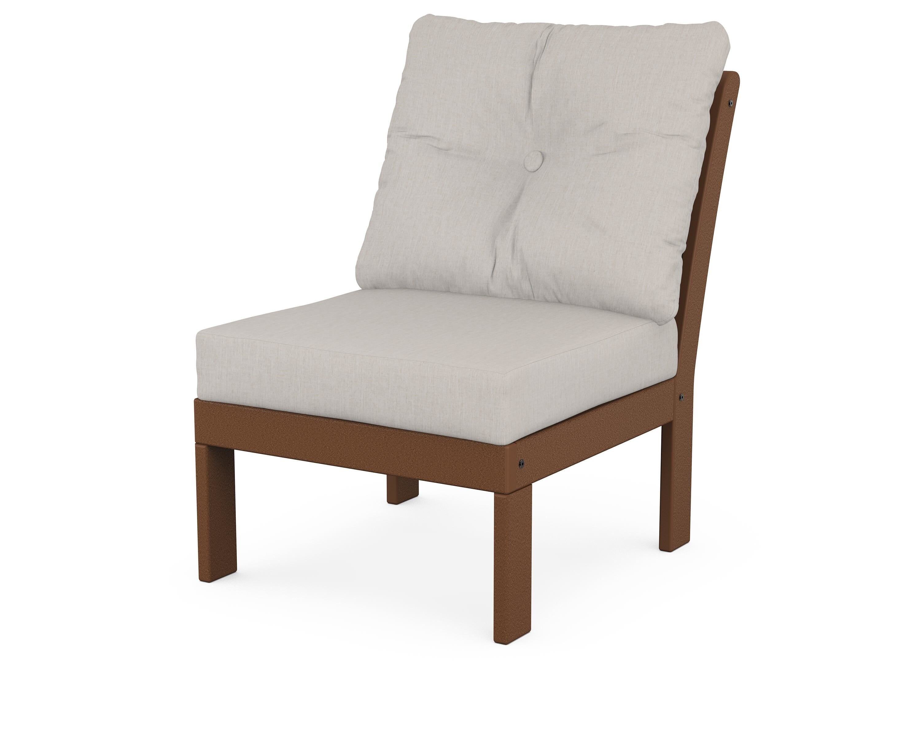 POLYWOOD® Vineyard Modular Armless Chair in Teak / Cast Ash
