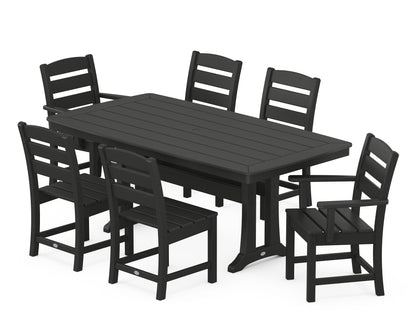 POLYWOOD® Lakeside 7-Piece Dining Set with Trestle Legs in Black