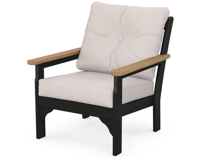POLYWOOD® Vineyard Deep Seating Chair in Black / Natural / Dune Burlap