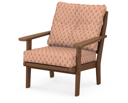 POLYWOOD® Lakeside Deep Seating Chair in Teak / Solve Clay