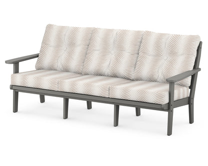 POLYWOOD® Lakeside Deep Seating Sofa in Slate Grey / Clock Out Cloud