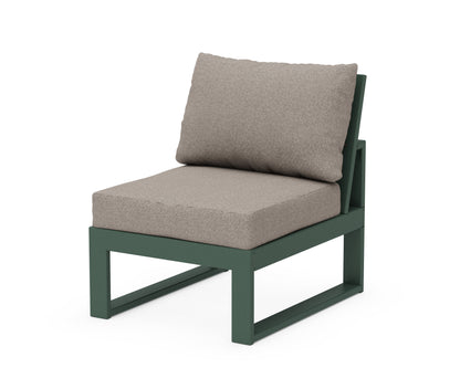 Unbranded Modular Armless Chair in Green / Weathered Tweed