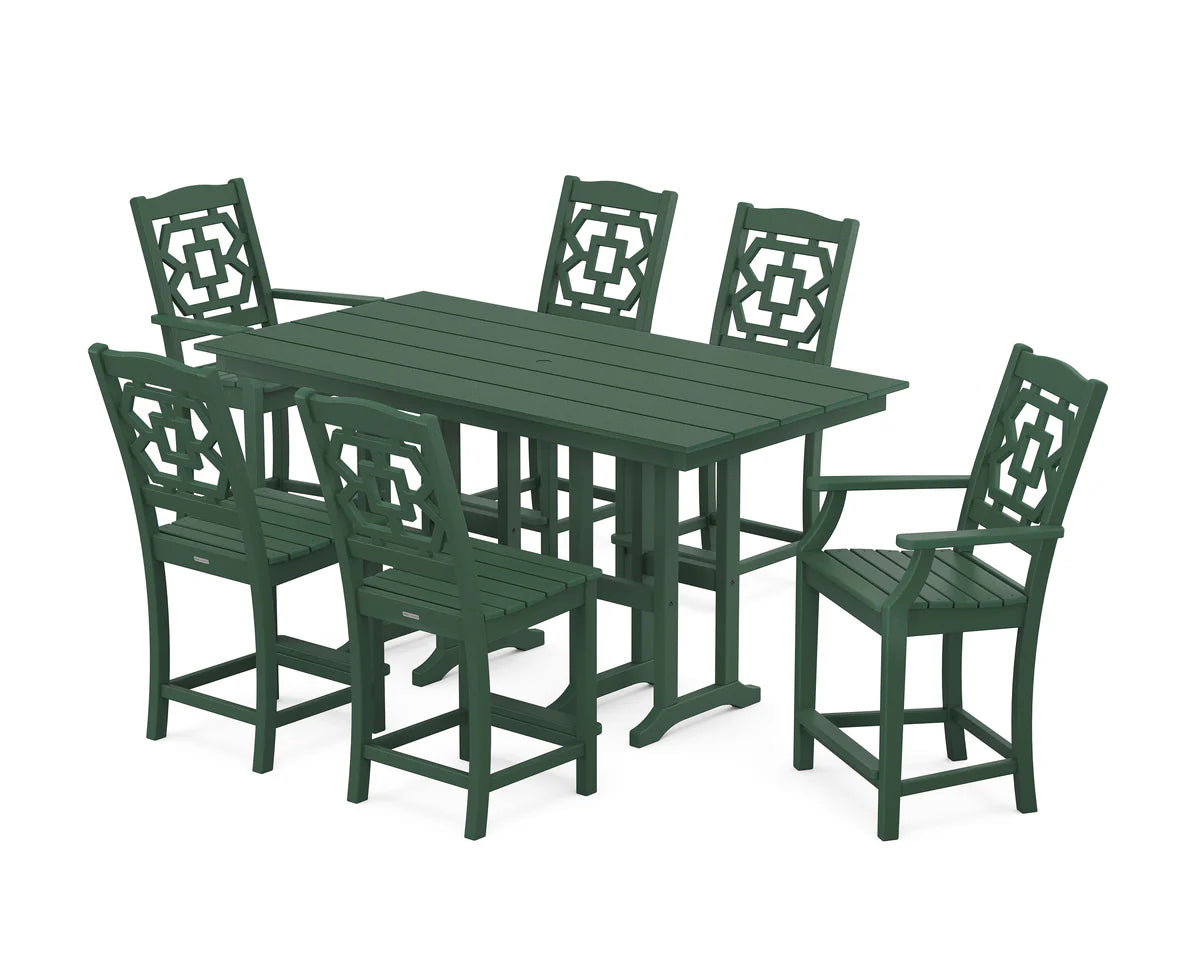 Chinoiserie 7-Piece Farmhouse Counter Set
