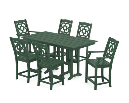 Chinoiserie 7-Piece Farmhouse Counter Set