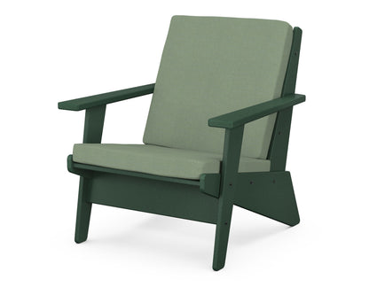 POLYWOOD® Riviera Modern Lounge Chair in Green / Exhale Rainwashed
