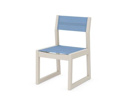 POLYWOOD® EDGE Sling Dining Side Chair in Sand / Poolside Sling