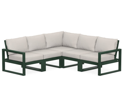 POLYWOOD® EDGE 5-Piece Modular Deep Seating Set in Green / Cast Ash