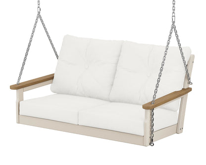 POLYWOOD® Vineyard Deep Seating Swing in Sand / Natural / Natural Linen