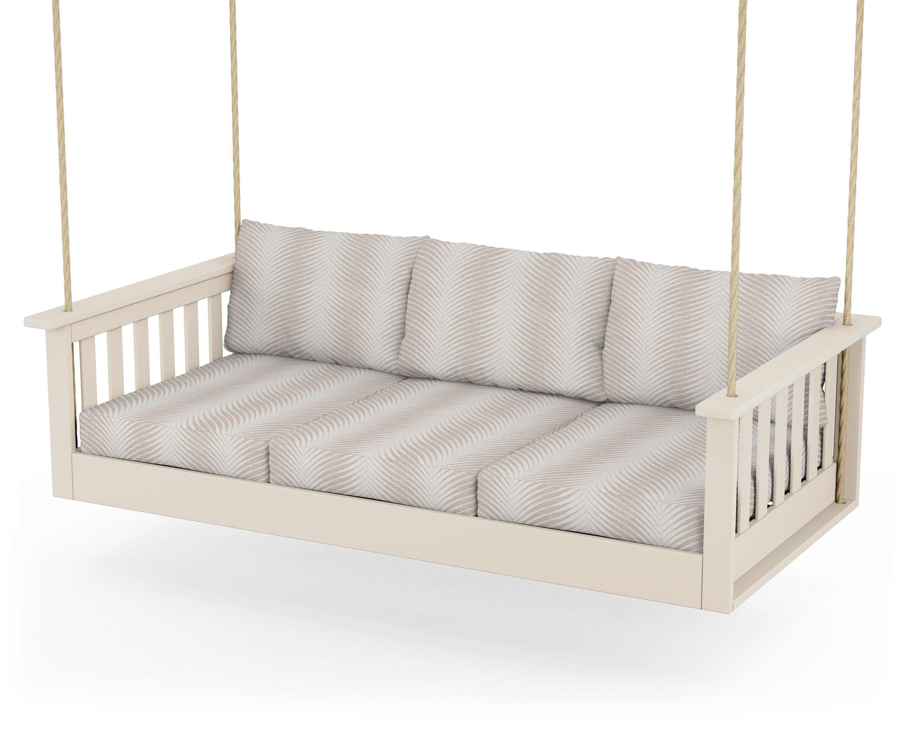 POLYWOOD® Vineyard Daybed Swing in Sand / Clock Out Cloud