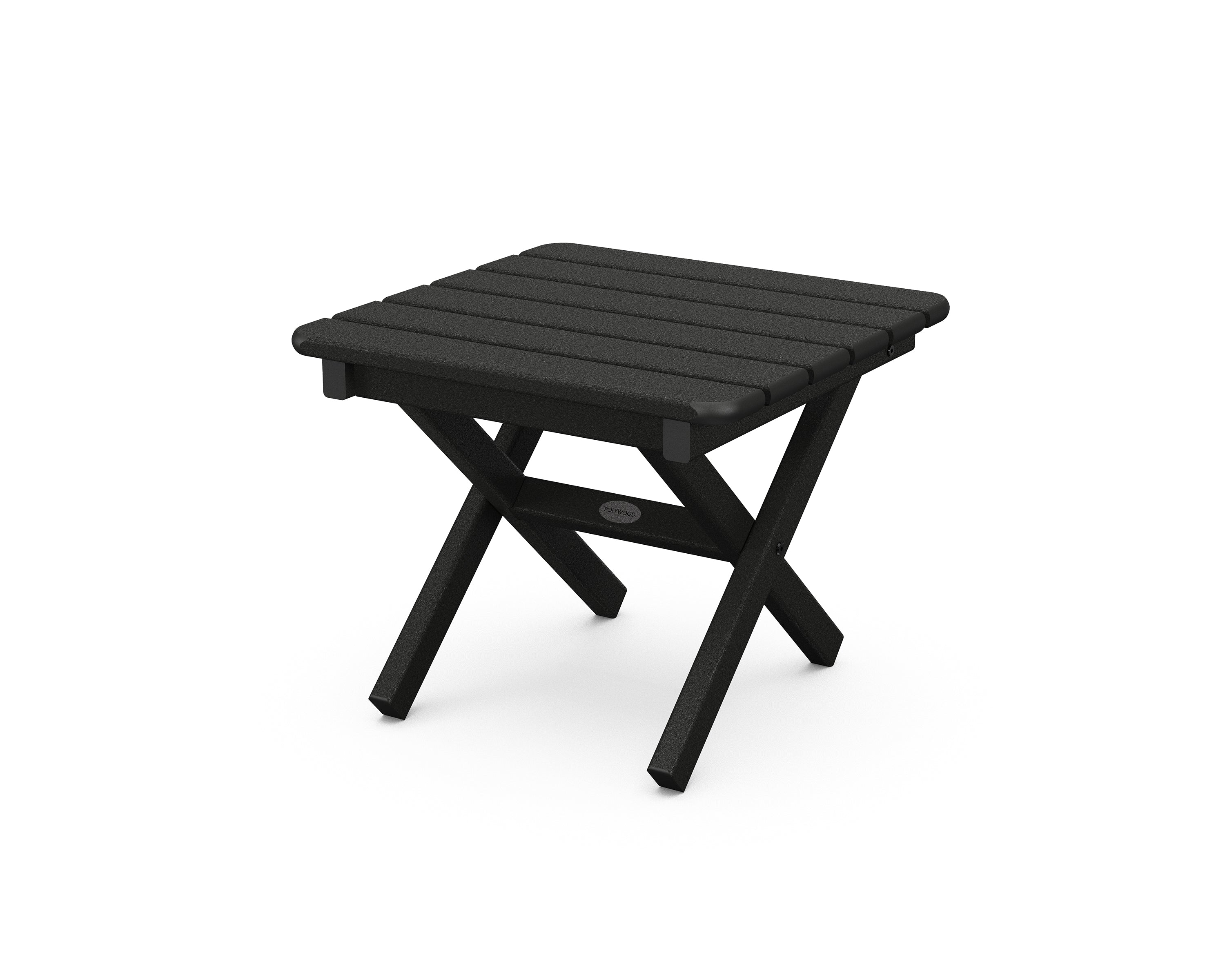 POLYWOOD® Square 18" Folding Side Table in Black
