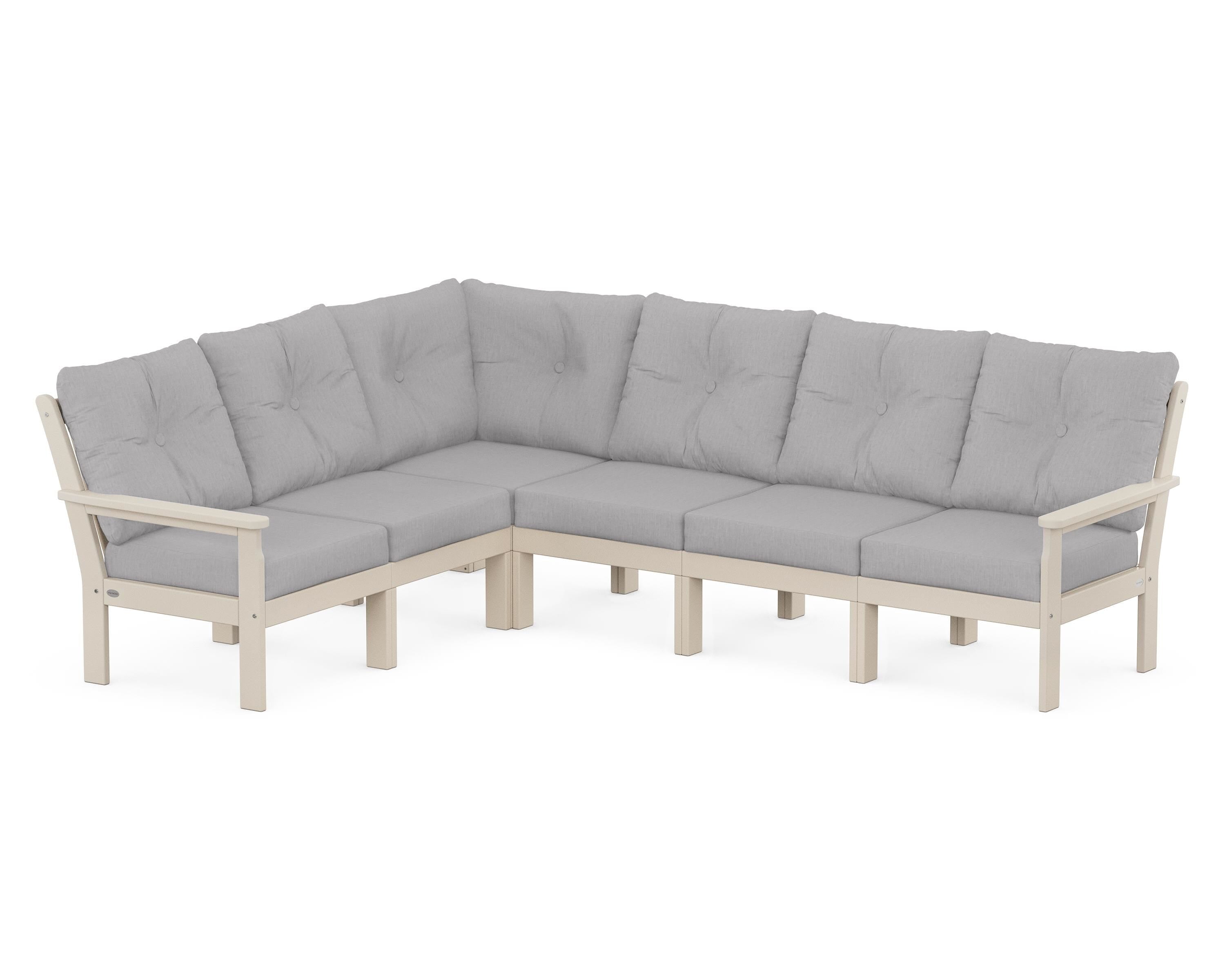 POLYWOOD® Vineyard 6-Piece Sectional in Sand / Granite
