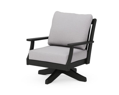 Braxton Deep Seating Swivel Chair - Black