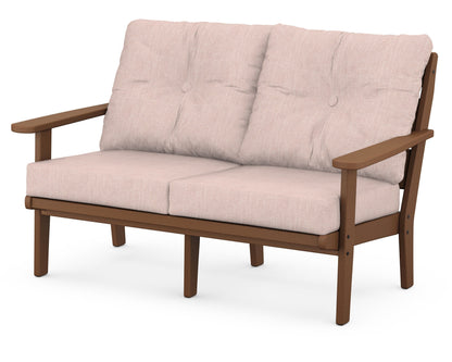 POLYWOOD® Lakeside Deep Seating Loveseat in Teak / Play Cameo