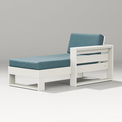 PW Designer Series Latitude Modular Right Arm Chaise in Vintage White / Ocean Teal
