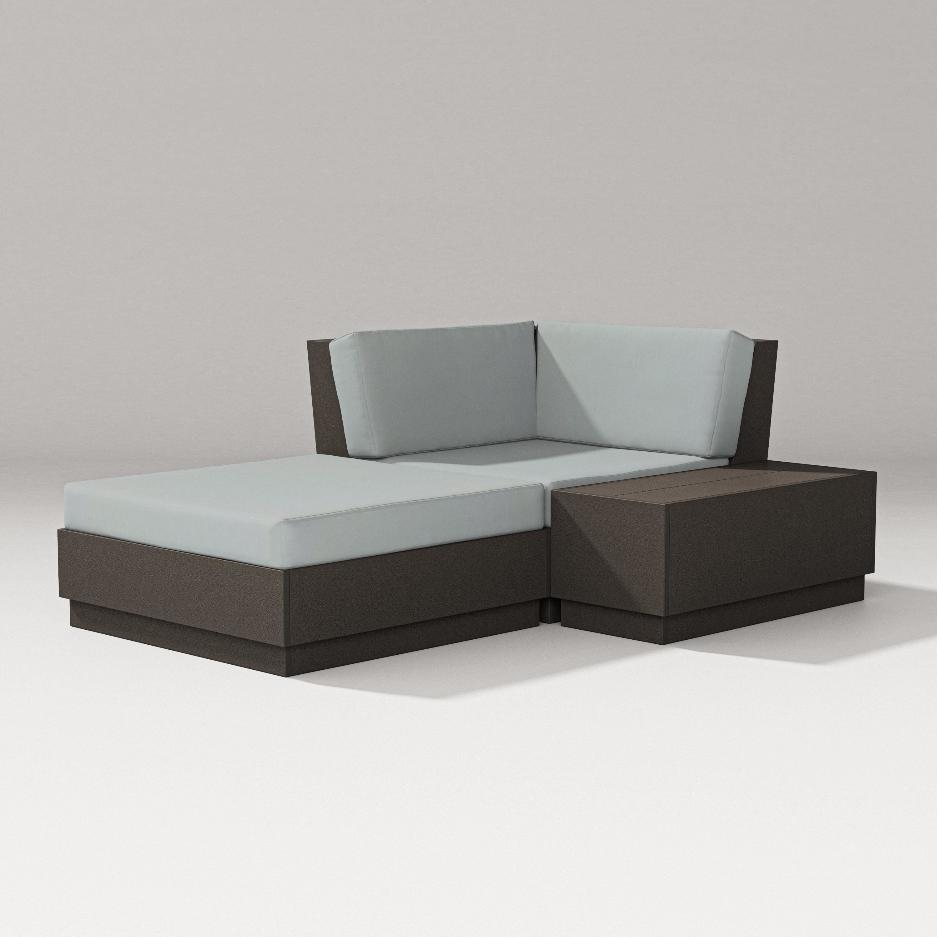 PW Designer Series Elevate Corner Chaise in Vintage Coffee / Spa