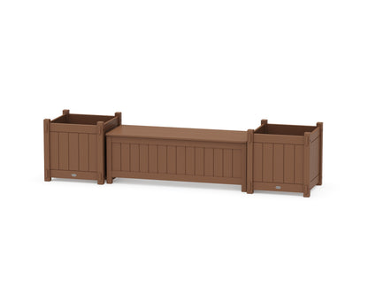POLYWOOD® 48" Vineyard Straight Planter Storage Bench Set- Large in Teak