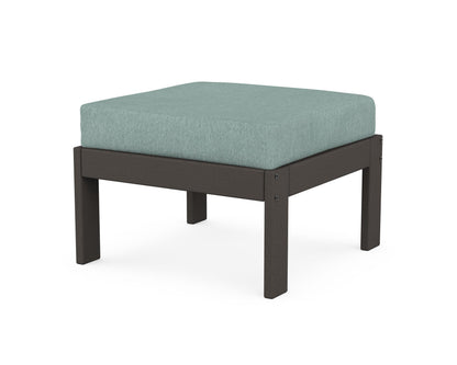 POLYWOOD® Vineyard Modular Ottoman in Vintage Coffee / Glacier Spa