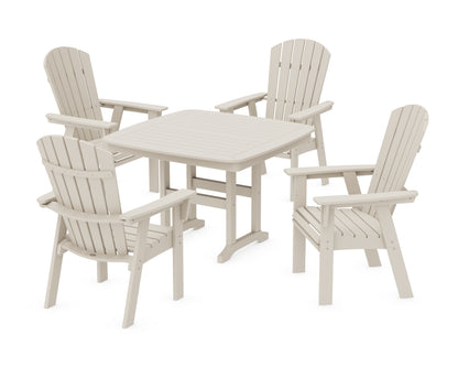 POLYWOOD® Nautical Curveback Adirondack 5-Piece Dining Set in Sand