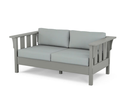 Martha Stewart by POLYWOOD® Acadia Deep Seating Loveseat in Slate Grey / Spa