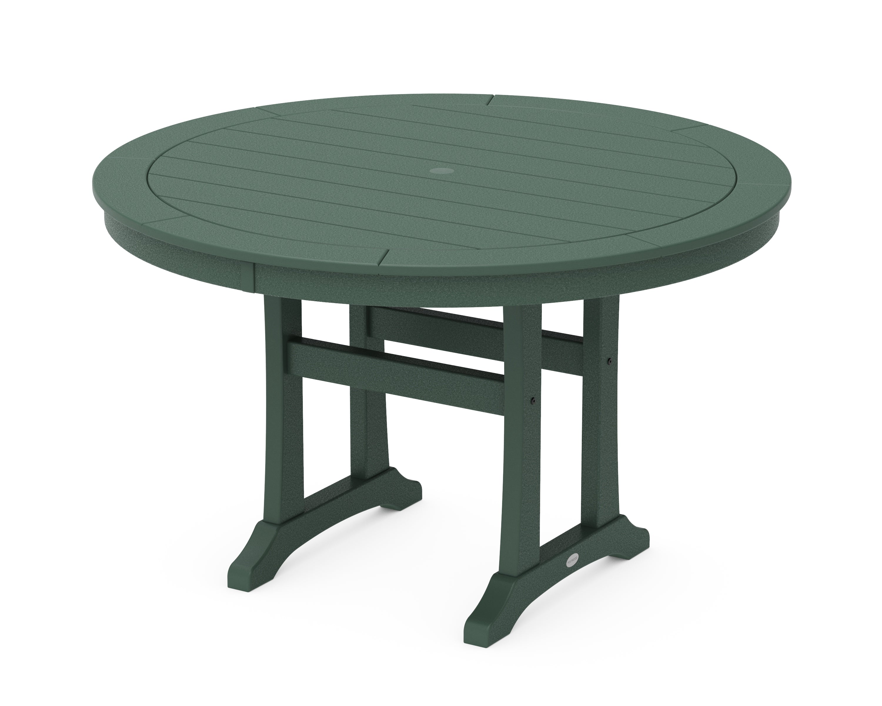 POLYWOOD® Nautical Trestle 48" Round Dining Table in Green
