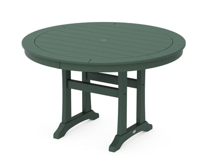 POLYWOOD® Nautical Trestle 48" Round Dining Table in Green