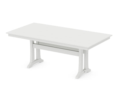 POLYWOOD® Farmhouse Trestle 37" x 72" Dining Table in White