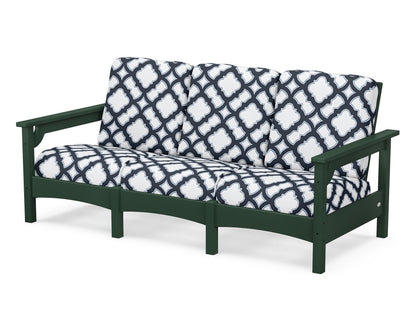 POLYWOOD® Club Sofa in Green / Trellis Marine Indigo