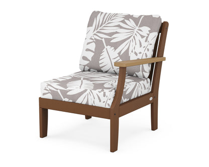 POLYWOOD® Braxton Modular Right Arm Chair in Teak / Natural / Leaf Grey Mist