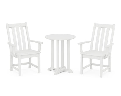 POLYWOOD® Vineyard 3-Piece Round Bistro Dining Set in White