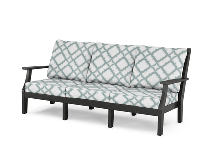 Country Living Wovendale Deep Seating Sofa in Black / Trellis Glacier Spa