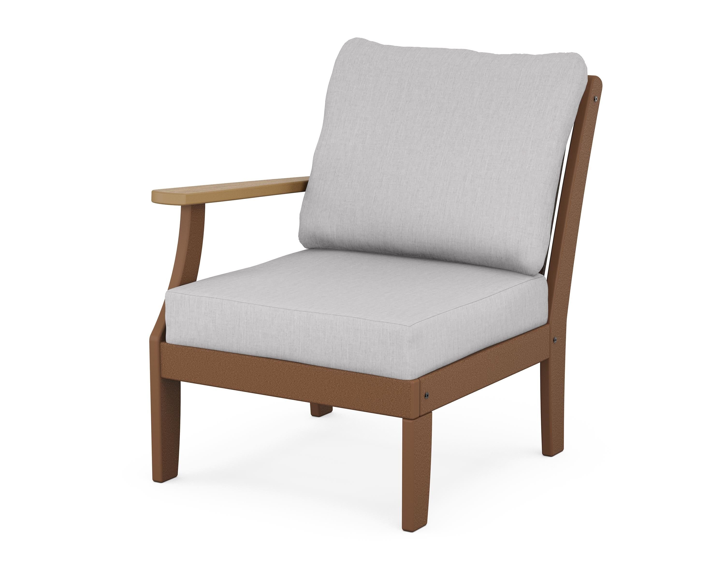 POLYWOOD® Braxton Modular Left Arm Chair in Teak / Natural / Granite