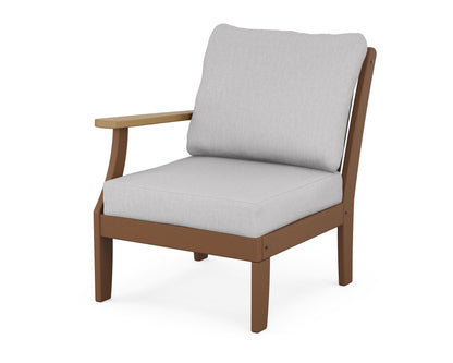 POLYWOOD® Braxton Modular Left Arm Chair in Teak / Natural / Granite