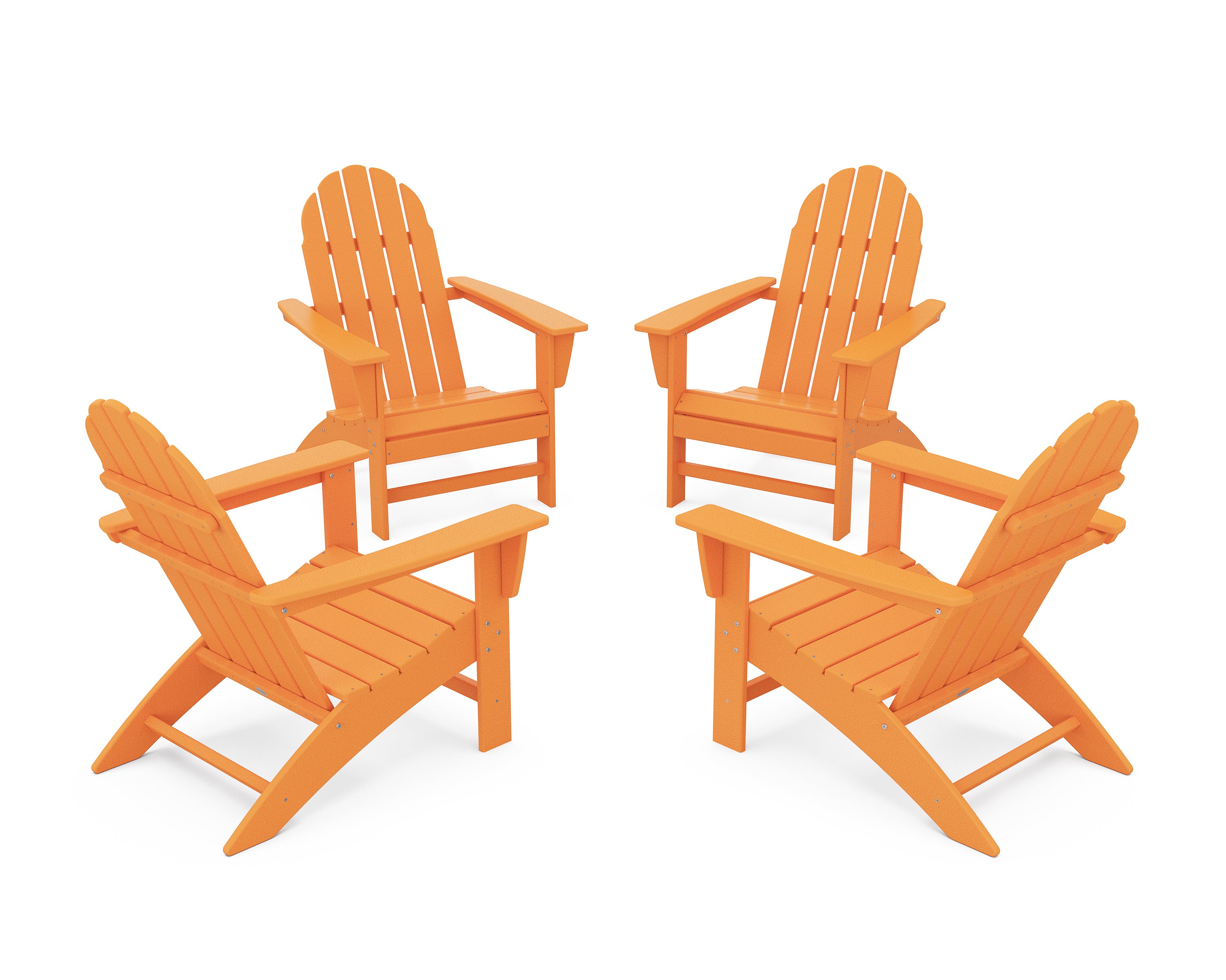 POLYWOOD® Vineyard 4-Piece Adirondack Conversation Set in Tangerine