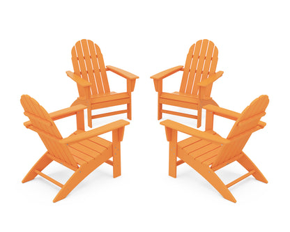 POLYWOOD® Vineyard 4-Piece Adirondack Conversation Set in Tangerine