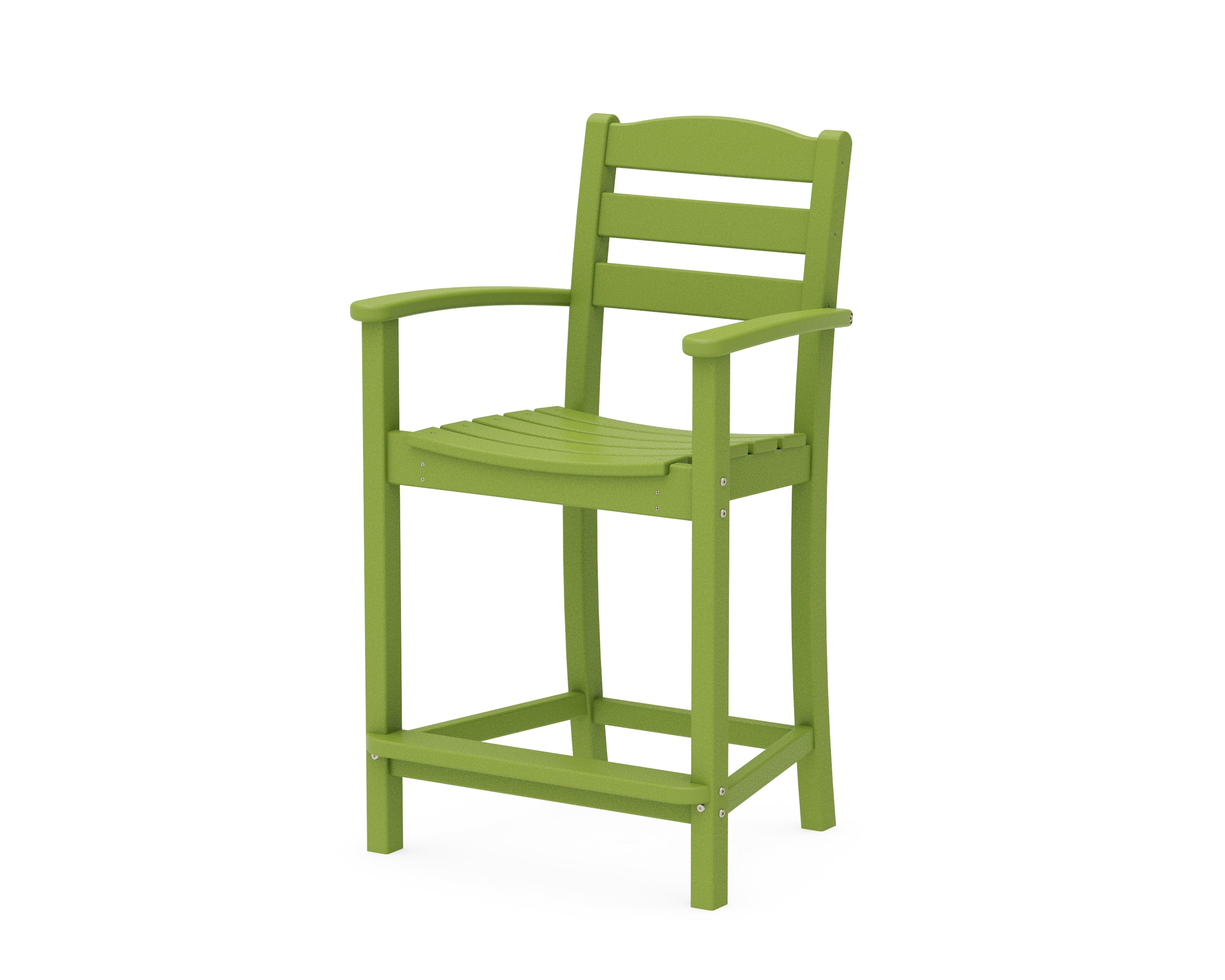 POLYWOOD® La Casa Café Counter Arm Chair in Lime