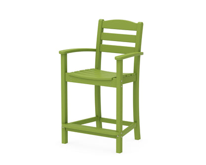 POLYWOOD® La Casa Café Counter Arm Chair in Lime